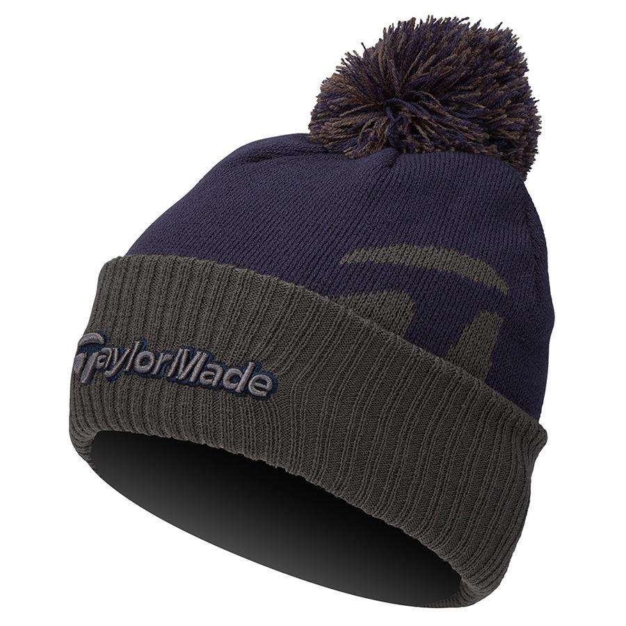 TaylorMade Bobble Beanie Herren Wintermütze, dunkelblau