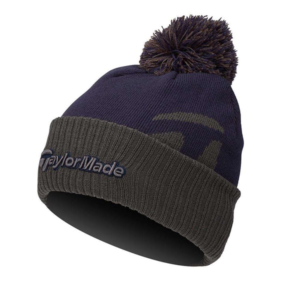 TaylorMade Bobble Beanie Herren Wintermütze, dunkelblau