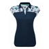 FootJoy Blocekd Floral Print Lisle Damen Poloshirt, dunkelblau