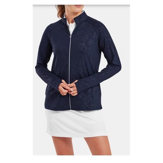 FootJoy Floral Embossed Midlayer Damen Sweatshirt, dunkelblau
