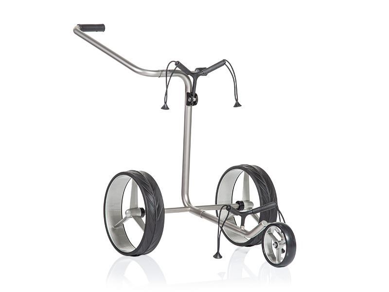 JuCad Junior Edelstahl 3-rädrig Manuell Golftrolley + Tragetasche