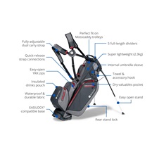 Motocaddy HydroFLEX Standbag, grau/rot