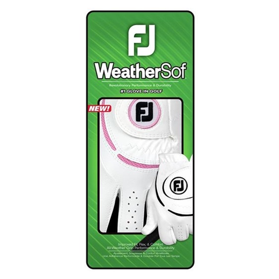 FootJoy WeatherSof Damen Golfhandschuh, weiss/rosa