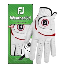 FootJoy WeatherSof Herren Handschuh, weiss/rot