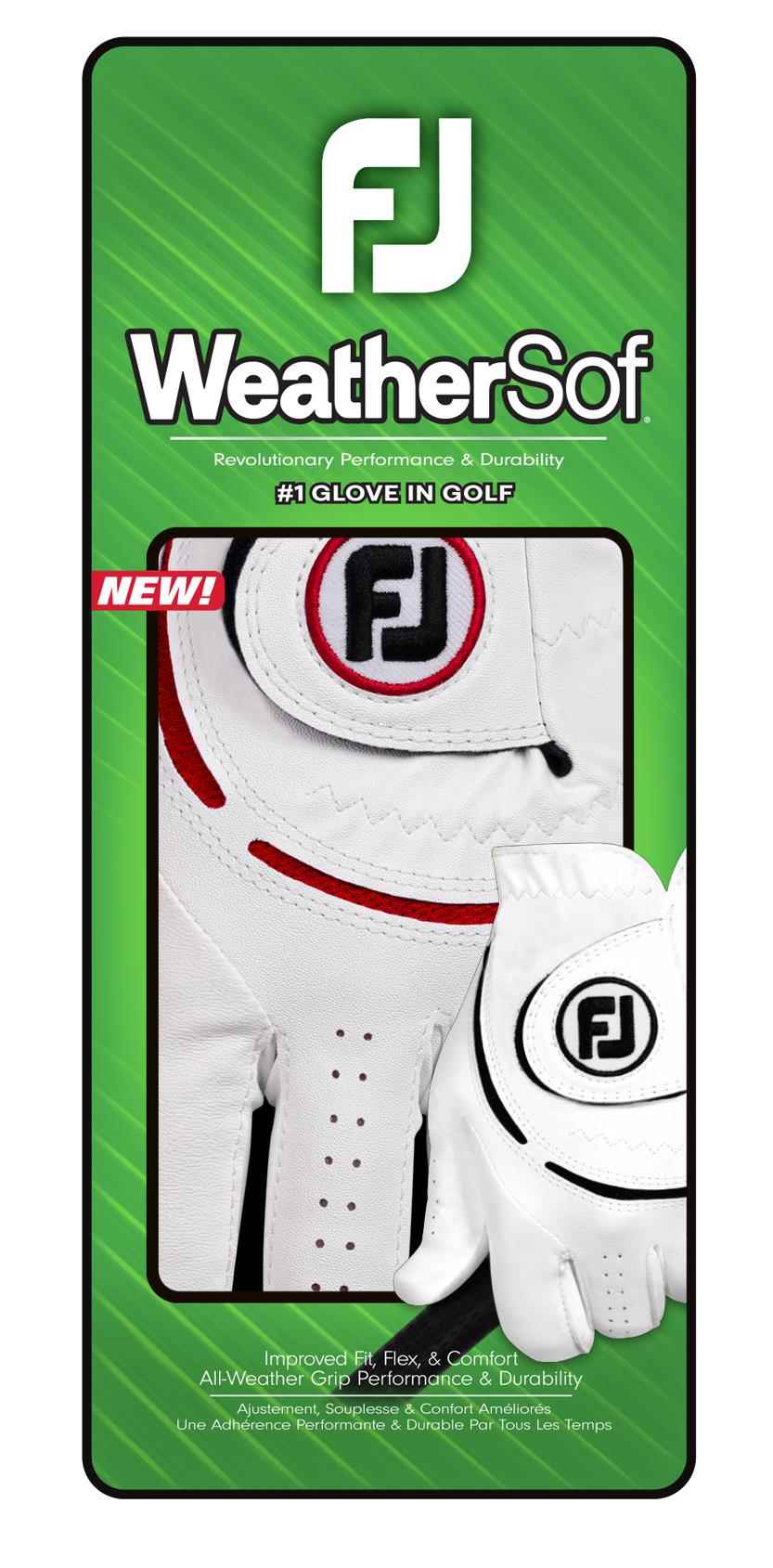 FootJoy WeatherSof Herren Handschuh, weiss/rot