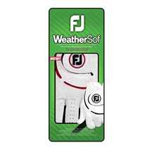 FootJoy WeatherSof Herren Handschuh, weiss/rot