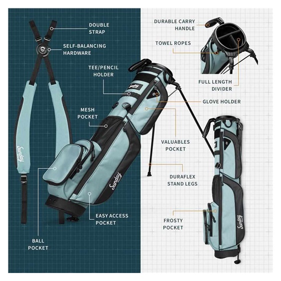 Sunday Golf Loma XL Carrybag, blau