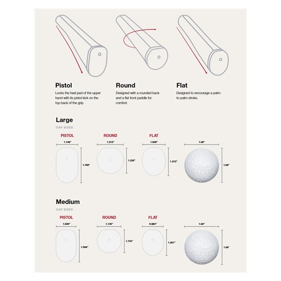 Golf Pride Reverse Taper Putter Griff, Round Large
