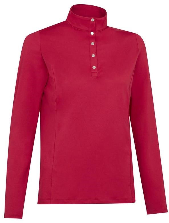 Callaway Thermal Longsleeve Fleece Back Jersey Damen Poloshirt, persian red