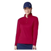 Callaway Thermal Longsleeve Fleece Back Jersey Damen Poloshirt, persian red
