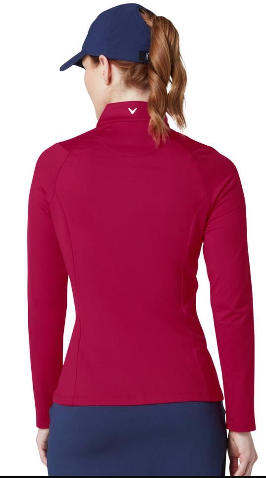 Callaway Thermal Longsleeve Fleece Back Jersey Damen Poloshirt, persian red