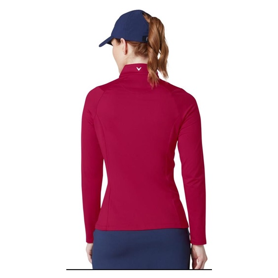 Callaway Thermal Longsleeve Fleece Back Jersey Damen Poloshirt, persian red