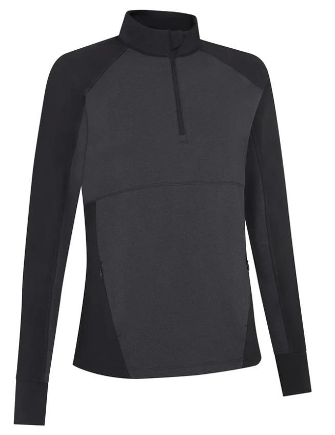 Callaway Lightweight Knit Heathered 1/4 Zip Damen Sweatshirt, ebony heather