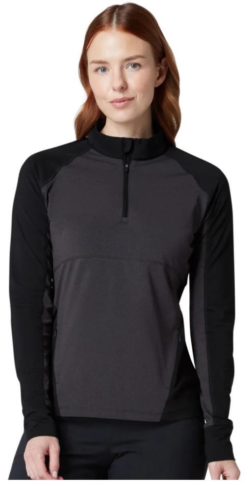 Callaway Lightweight Knit Heathered 1/4 Zip Damen Sweatshirt, ebony heather