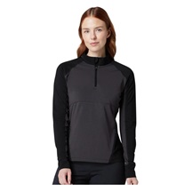 Callaway Lightweight Knit Heathered 1/4 Zip Damen Sweatshirt, ebony heather