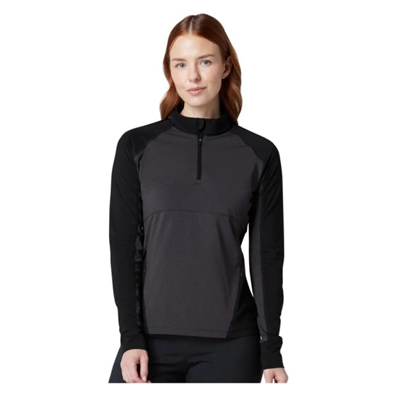 Callaway Lightweight Knit Heathered 1/4 Zip Damen Sweatshirt, ebony heather