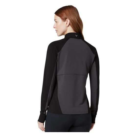 Callaway Lightweight Knit Heathered 1/4 Zip Damen Sweatshirt, ebony heather