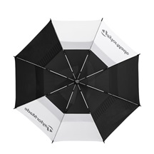 TaylorMade 64" Tour Double Canopy Regenschirm, schwarz/weiß