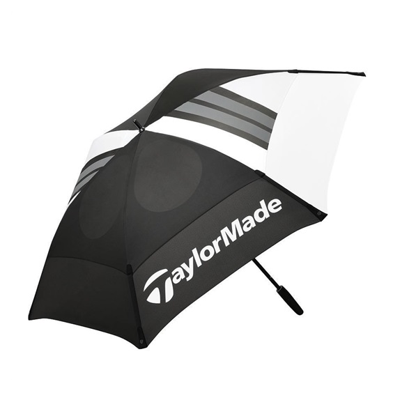 TaylorMade 68" Tour Double Canopy Regenschirm, schwarz/weiß
