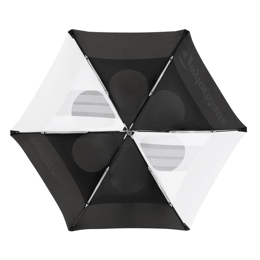 TaylorMade 68" Tour Double Canopy Regenschirm, schwarz/weiß