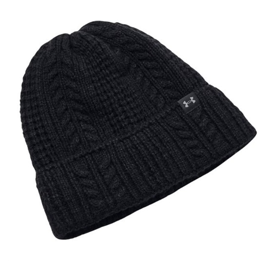 Under Armour Halftime Cable Knit Wintermütze, schwarz