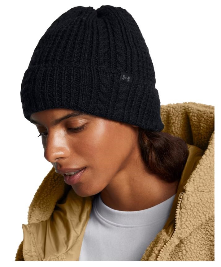 Under Armour Halftime Cable Knit Wintermütze, schwarz