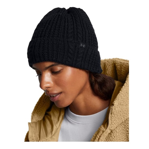 Under Armour Halftime Cable Knit Wintermütze, schwarz
