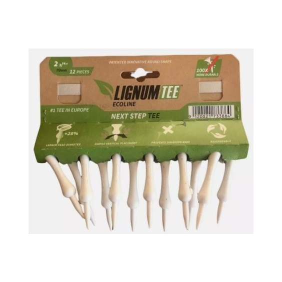 Lignum Tee Ecoline White Plastiktees 70 mm, weiss, 12 Stk.