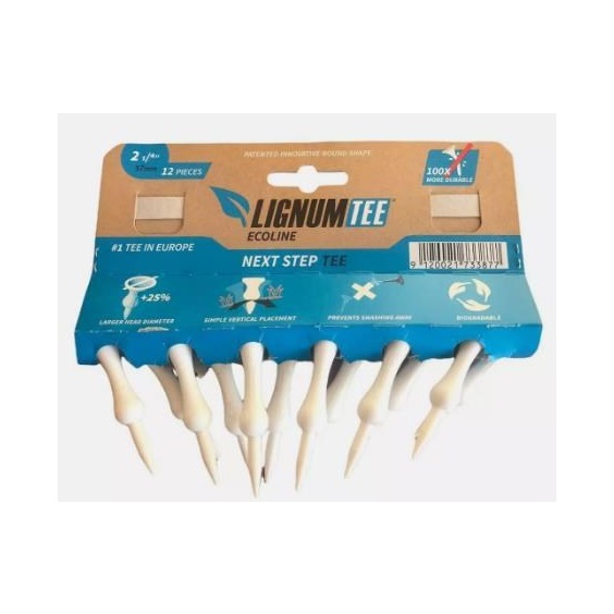 Lignum Tee Ecoline White Plastiktees 57 mm, weiss, 12 Stk.