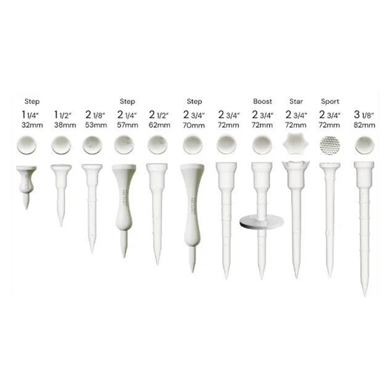 Lignum Tee Ecoline White Plastiktees 32 mm, weiss, 12 Stk.