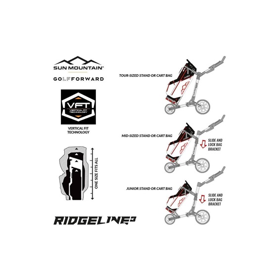 Sun Mountain Ridgeline 3 Manuell Golftrolley, rosa