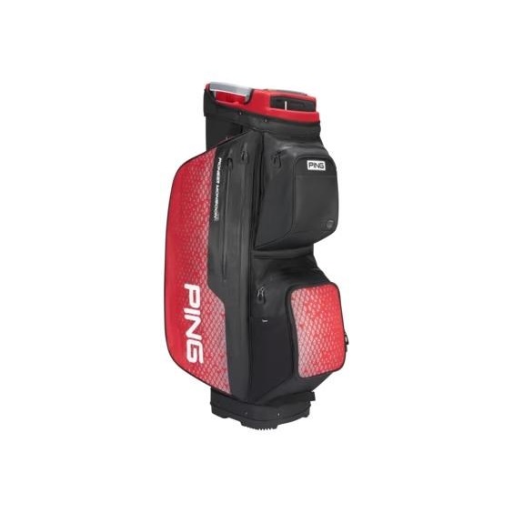 Ping Pioneer Monsoon Cartbag, schwarz/rot