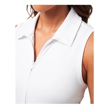 Travis Mathew Moveknit Sleeveless Polo Golfkleid, weiss