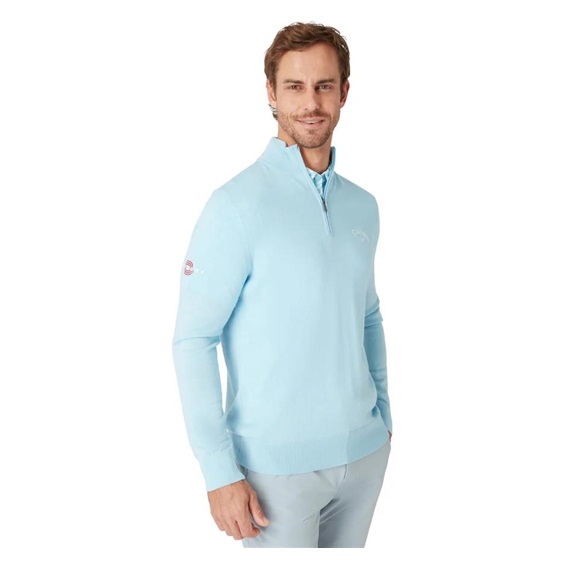 Callaway 1/4 Blended Merino Herren Pullover, blau