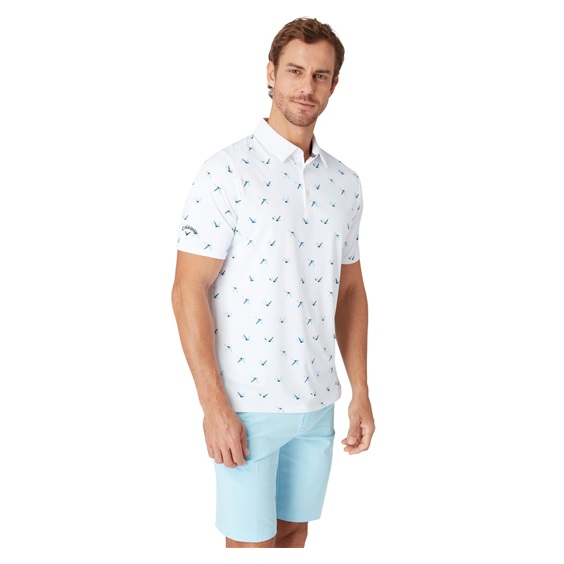 Callaway All Over Birdie Herren Poloshirt, weiss