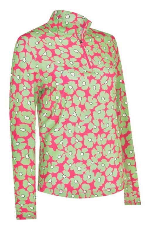 Callaway Floral Printed Sun Protection Damen Sweatshirt, cheeky pink