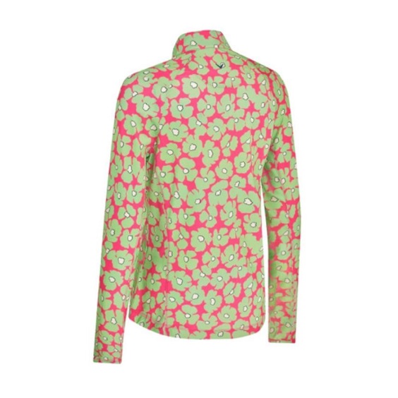 Callaway Floral Printed Sun Protection Damen Sweatshirt, cheeky pink