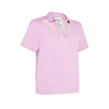 Callaway Waist Length Mesh Detail Short Sleeve Damen Poloshirt, rosa