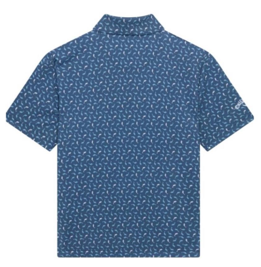Callaway Dolphin Print Junior Poloshirt, peacoat