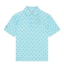 Callaway Dolphin Print Junior Poloshirt, blue radiance