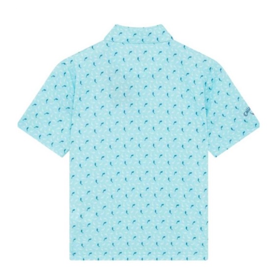 Callaway Dolphin Print Junior Poloshirt, blue radiance