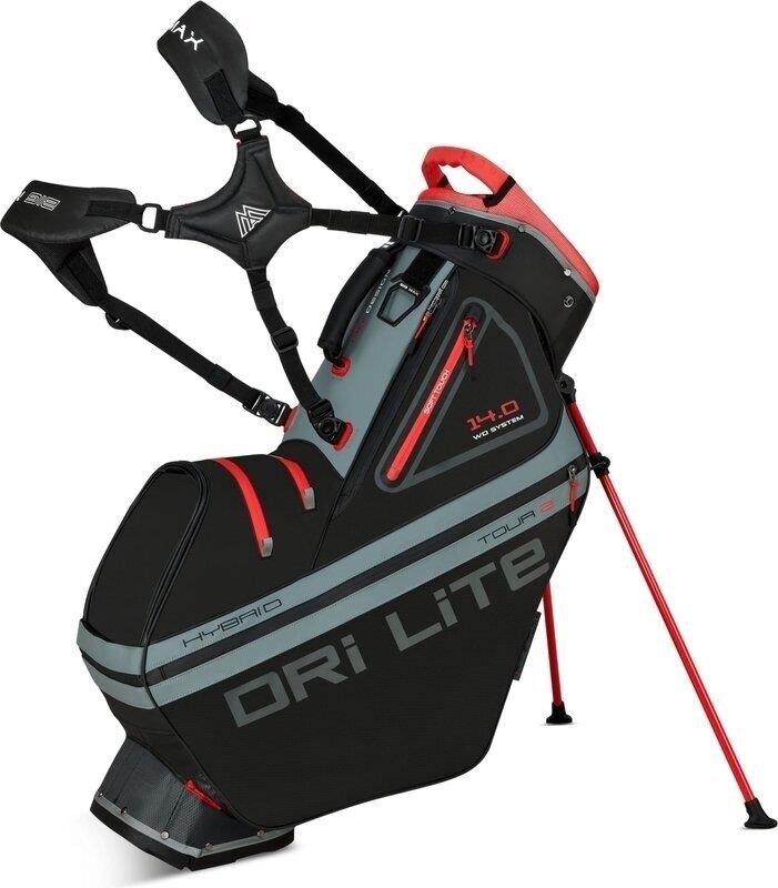Big Max Dri Lite Hybrid Tour 2 stand bag, schwarz/grau/rot