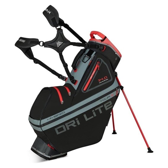 Big Max Dri Lite Hybrid Tour 2 stand bag, schwarz/grau/rot