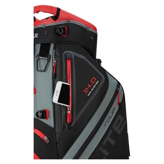Big Max Dri Lite Hybrid Tour 2 stand bag, schwarz/grau/rot