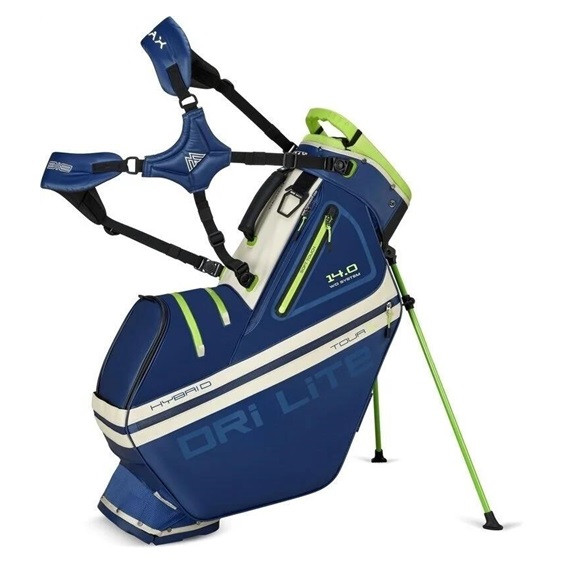 Big Max Dri Lite Hybrid Tour 2 stand bag, dunkelblau/limette