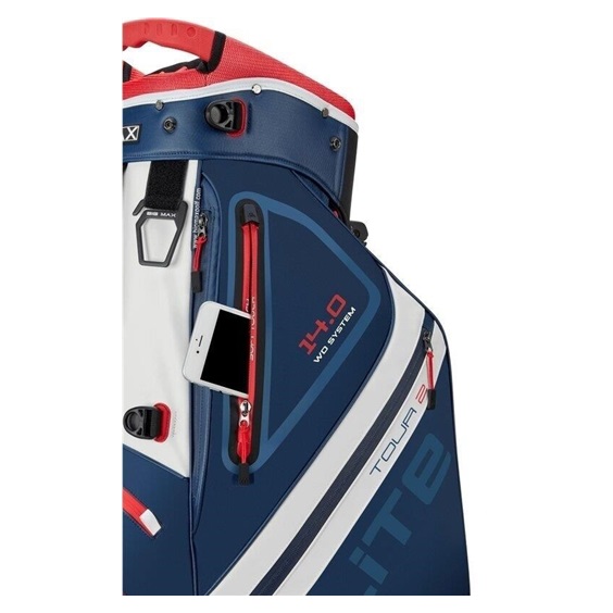 Big Max Dri Lite Hybrid Tour 2 stand bag, dunkelblau/rot/weiss
