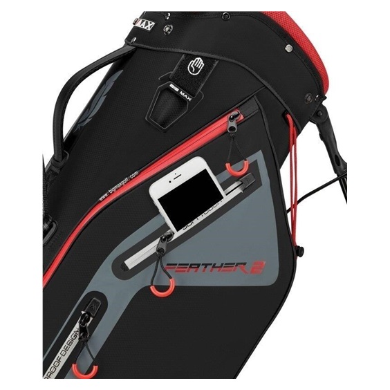 Big Max Dri Lite Feather 2 Standbag, schwarz/rot