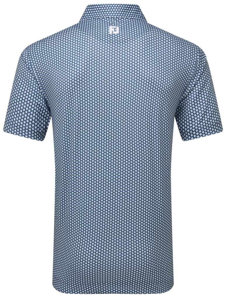 FootJoy Houndstooth Geo Lisle Herren Poloshirt, dunkelblau