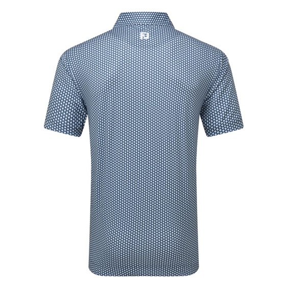 FootJoy Houndstooth Geo Lisle Herren Poloshirt, dunkelblau