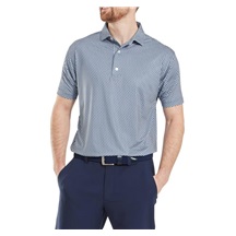 FootJoy Houndstooth Geo Lisle Herren Poloshirt, dunkelblau